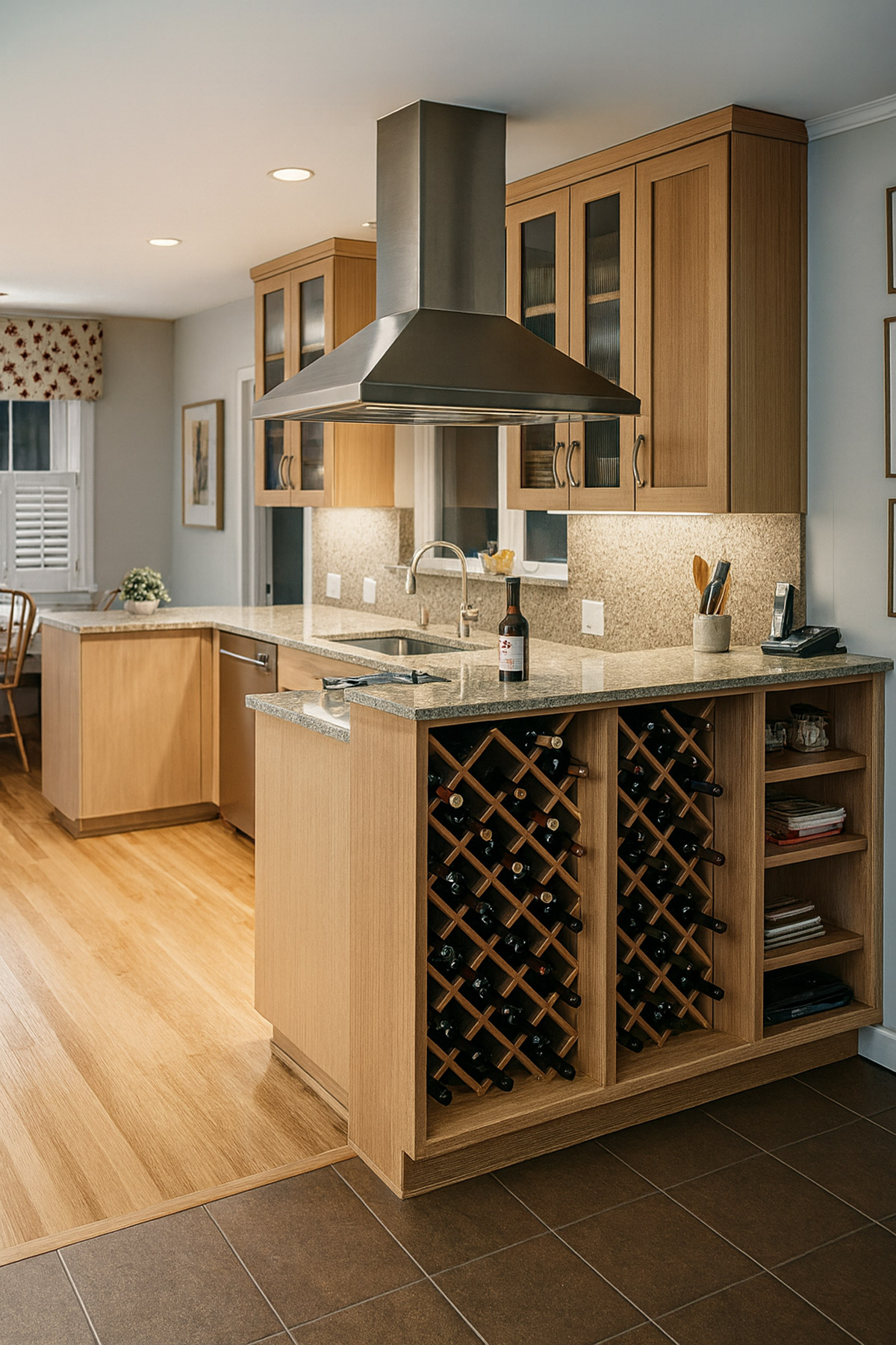 Classic wine storage in kitchen
